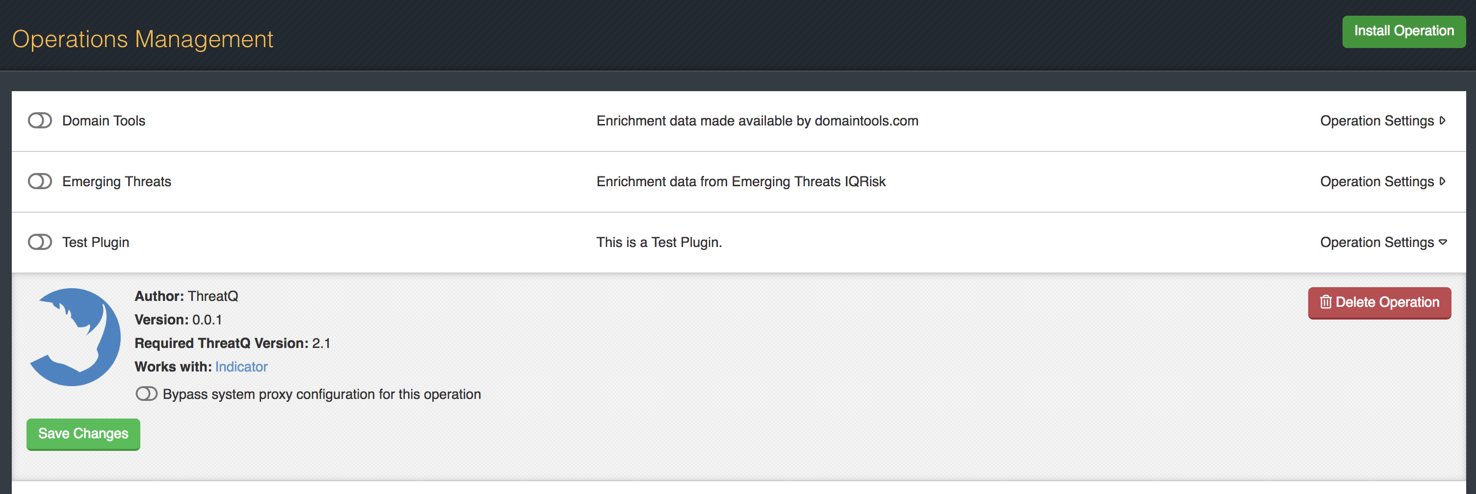 The Installed Test Operation