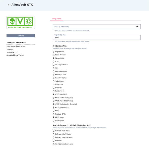 Configuration Screen