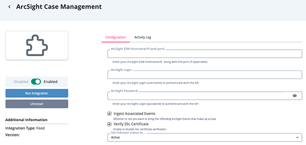 Configuration Screen