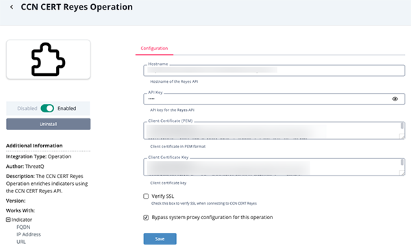 Configuration Screen