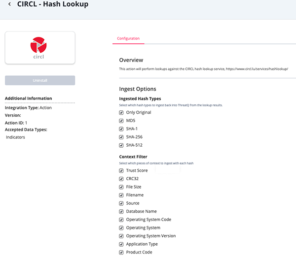 Configuration Screen