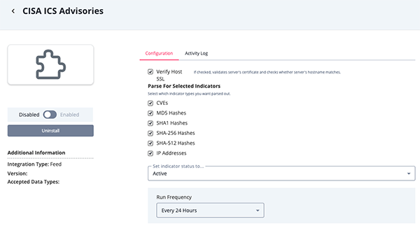 Configuration Screen