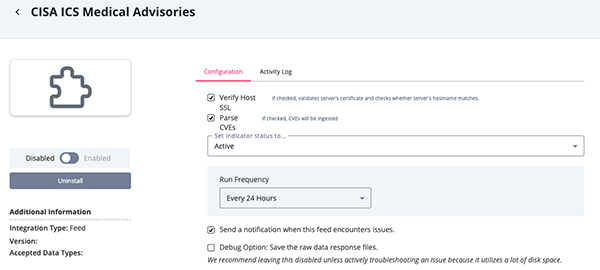 Configuration Screen