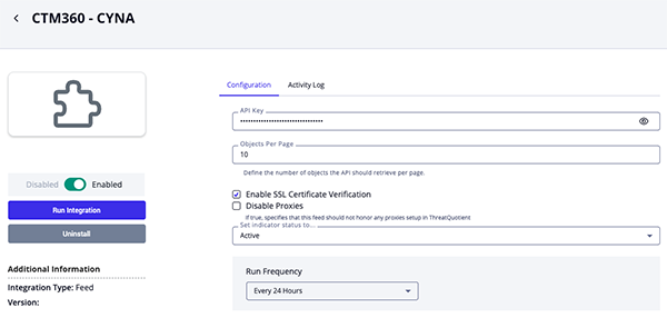 Configuration Screen