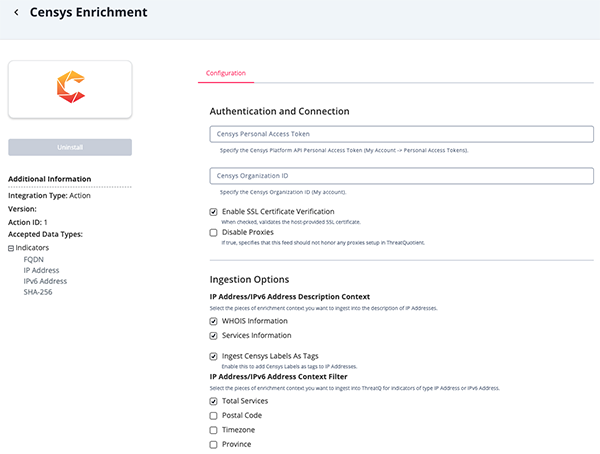 Configuration Screen