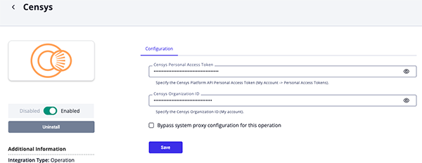 Configuration Screen