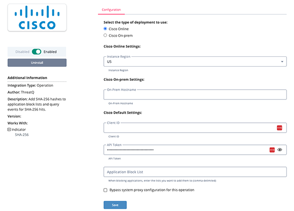 Configuration Screen