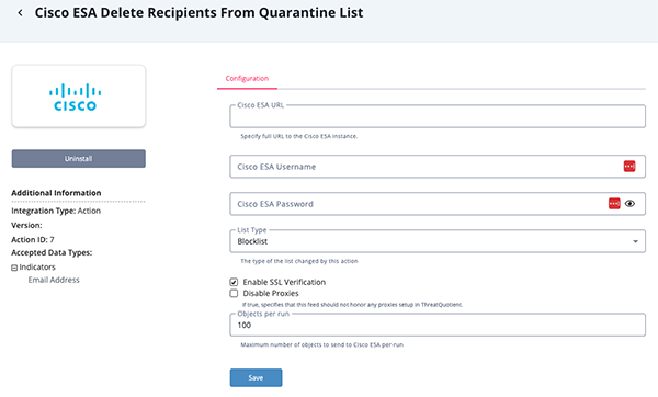 Configuration Screen