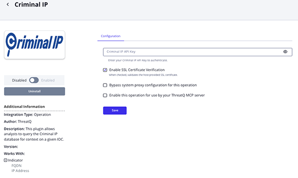 Configuration Screen