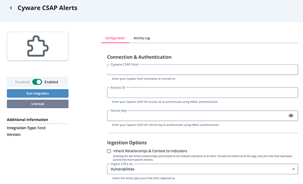 Configuration Screen