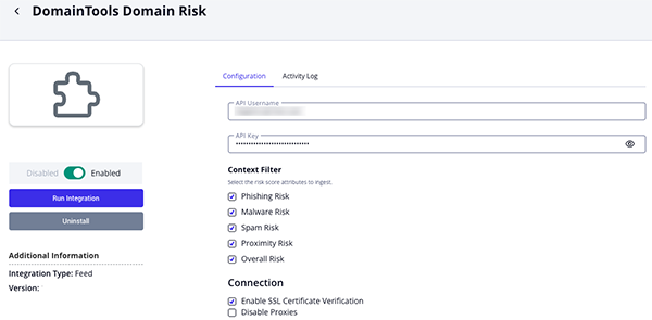 Configuration Screen