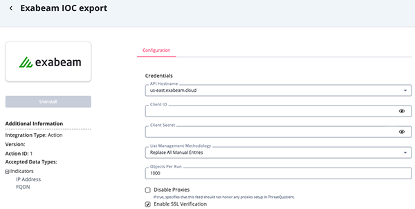 Configuration Screen