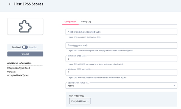 Configuration Screen