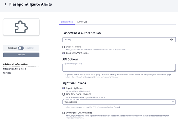 Configuration Screen