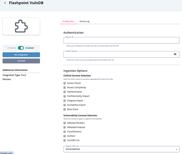 Configuration Screen