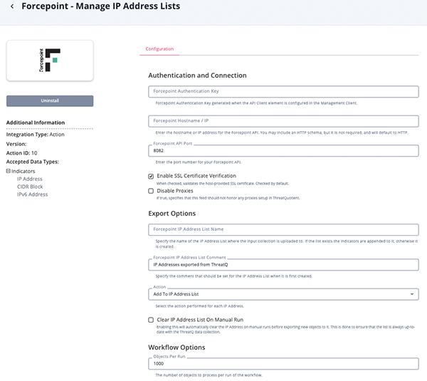Configuration Screen