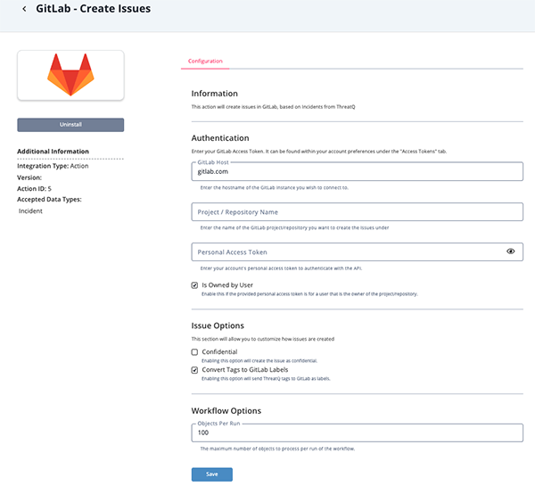 Configuration Screen