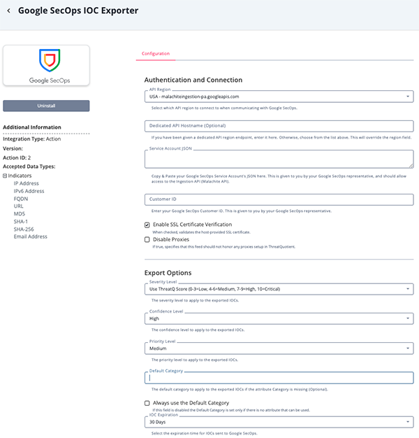 Configuration Screen