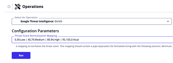 Enrich Run Options Enrich Run Options