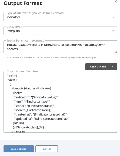 ThreatQ Export Example
