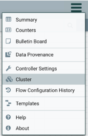 Cluster Settings option