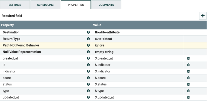 EvaluateJsonPath Screen
