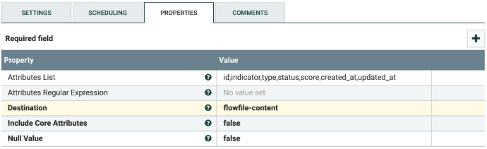 AttributesToJSON Screen