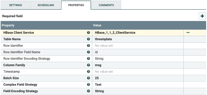 PutHBaseJSON Example