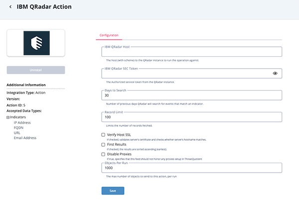 Configuration Screen