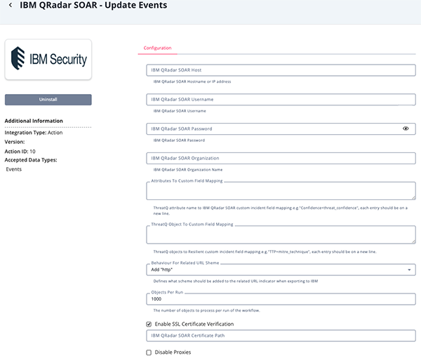 Configuration Screen