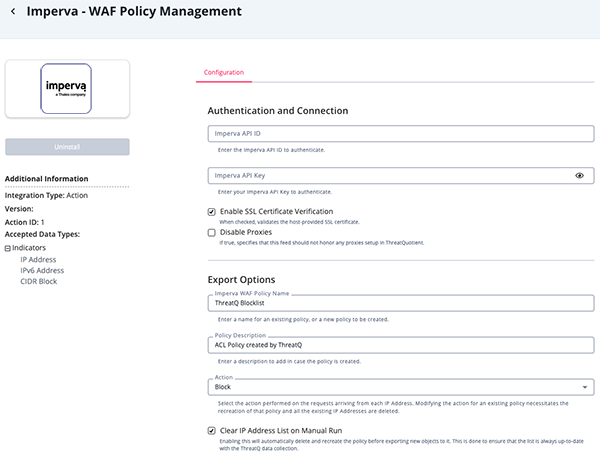 Configuration Screen