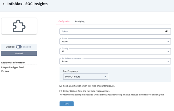 Configuration Screen