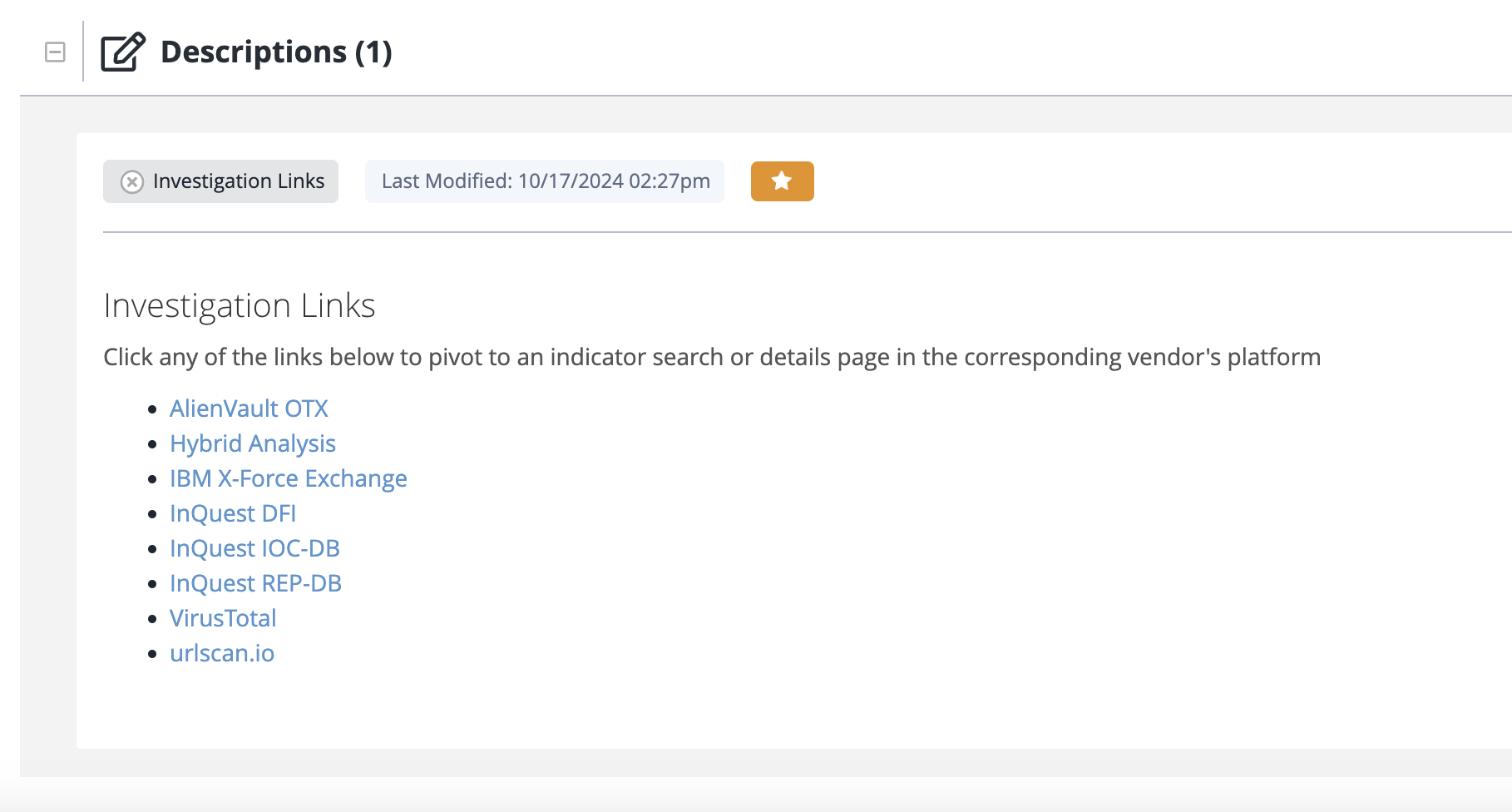 Description Pane Example Description Pane Example