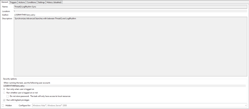 Task Scheduler Configuration 1