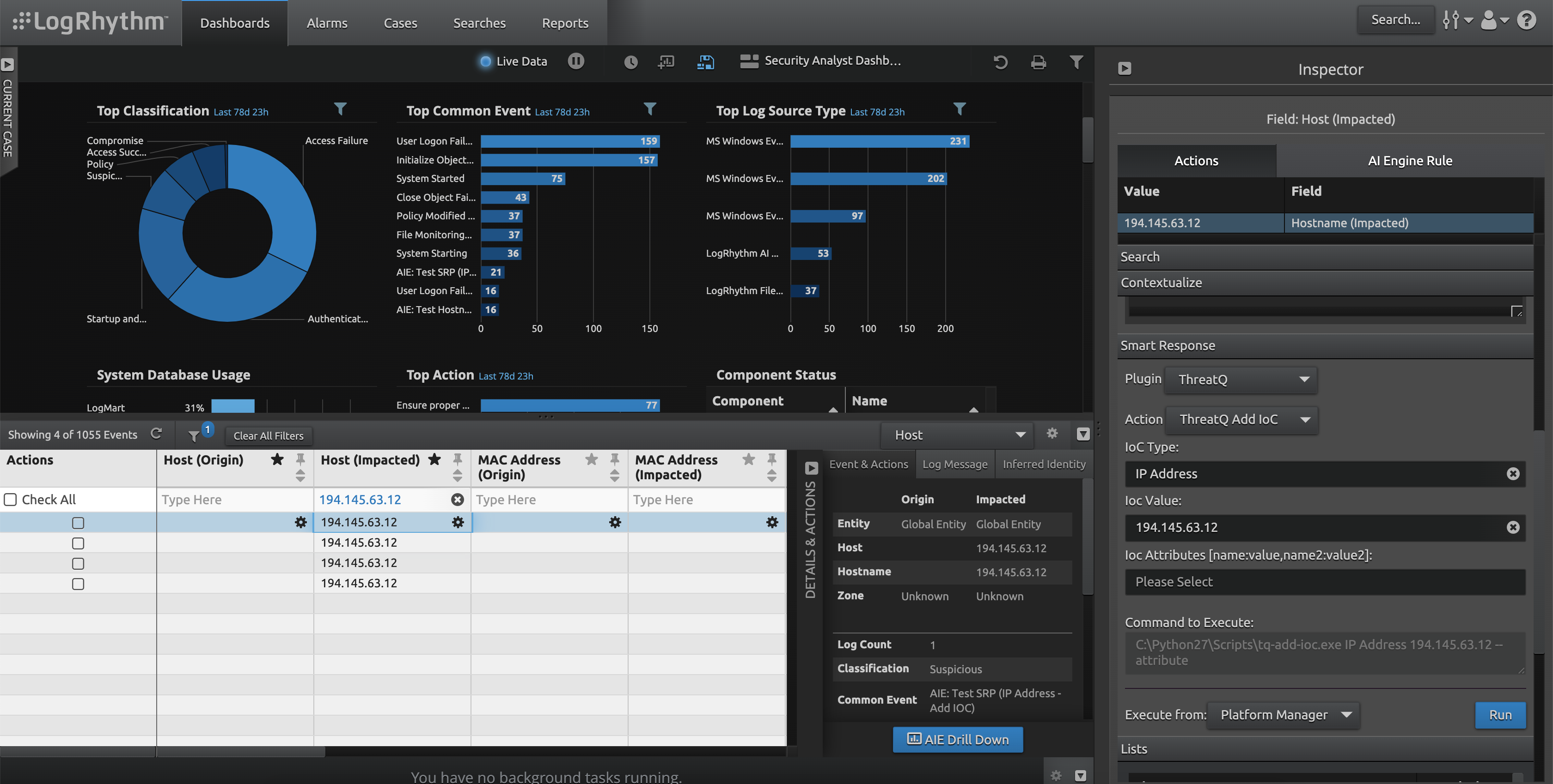 LogRhytm Inspector Window