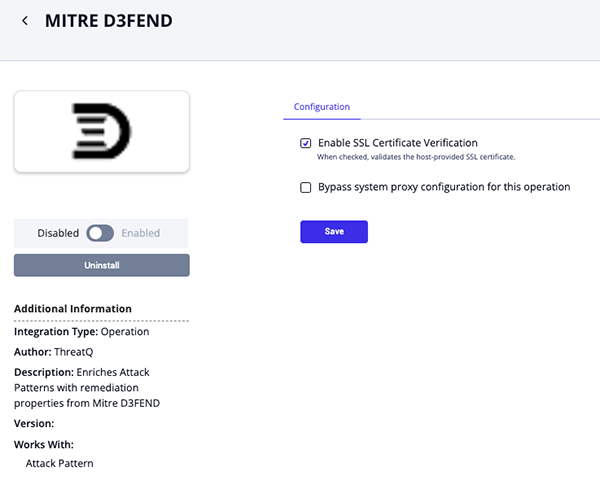 Configuration Screen