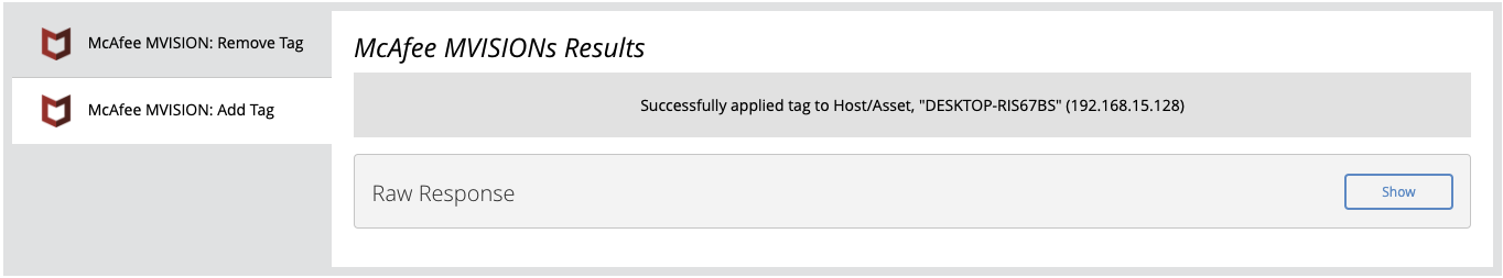 Add Tag Action Example Result