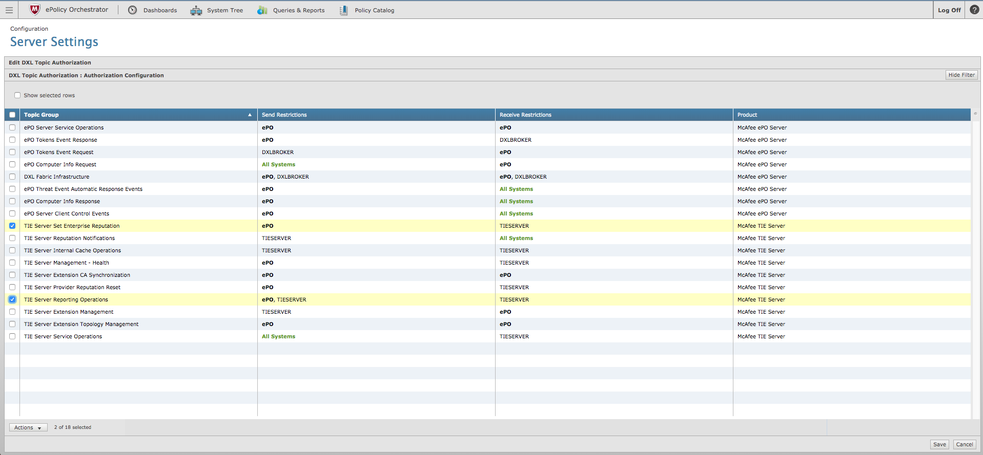 Select Topic groups
