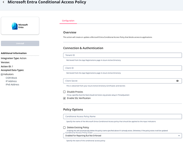 Configuration Screen