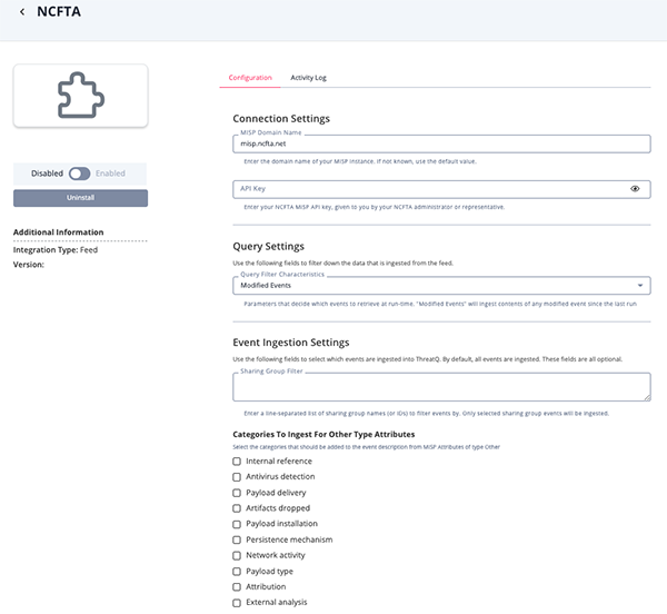 Configuration Screen
