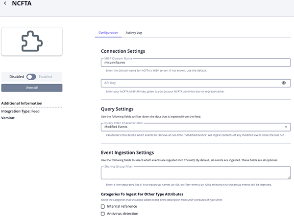 Configuration Screen