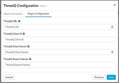 Plugin Configuration Screen