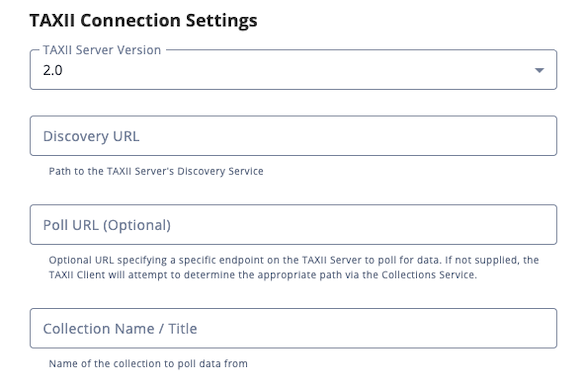 TAXII Connection Settings
