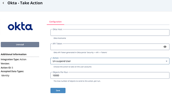 Configuration Screen