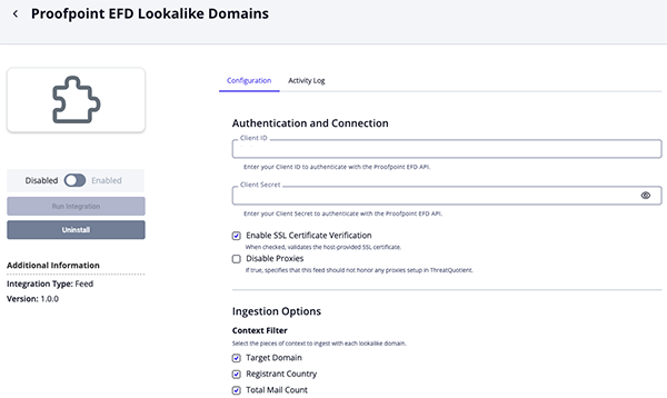 Configuration Screen Configuration Screen