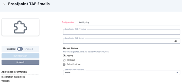 Email Configuration Screen