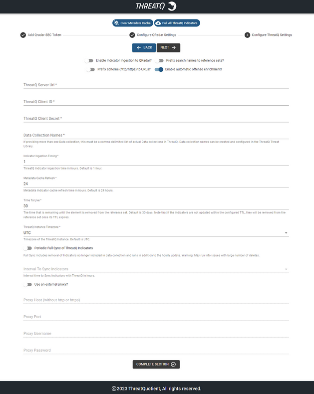 Configure ThreatQ Settings