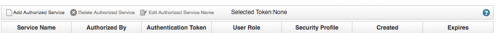 Add Authorized Services link