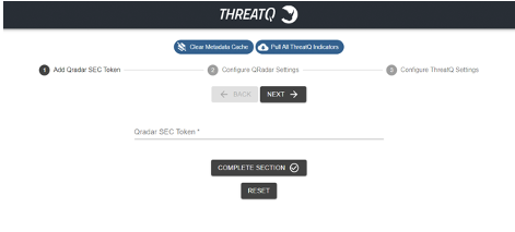 QRadar - ThreatQ Configuration Form