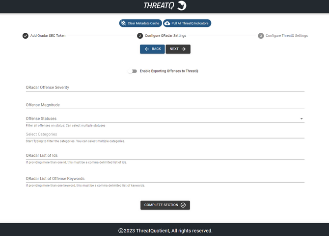Configure QRadar Settings